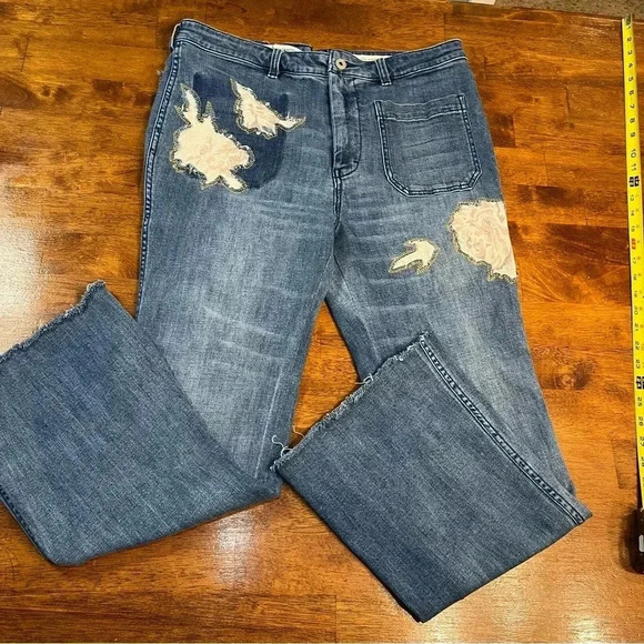 Pilcro and the Letterpress Denim - Anthropologie Pilcro and the Letterpress High Rise Trouser Bootcut 32 Petite